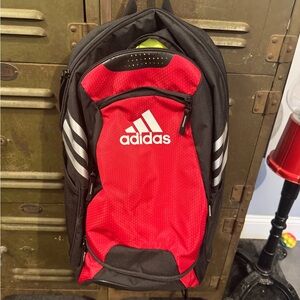 Adidas Red and Black Stadium Soccer Backpack